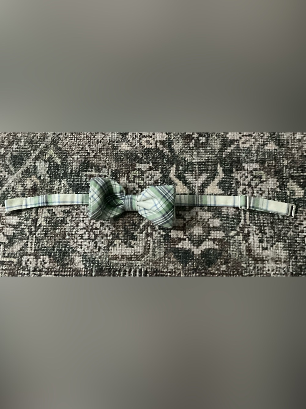Classic Green Plaid Adjustable Bow Tie for baby boy